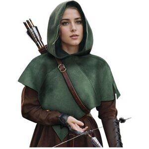 Medieval Cowl Hood Renaissance Hood Halloween Short Hooded Cape for
